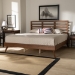 Baxton Studio Shiro Mid-Century Modern Ash Walnut Finished Wood King Size Platform Bed - Shiro-Ash Walnut-King