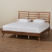 Baxton Studio Shiro Mid-Century Modern Ash Walnut Finished Wood King Size Platform Bed - Shiro-Ash Walnut-King