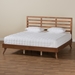 Baxton Studio Shiro Mid-Century Modern Ash Walnut Finished Wood King Size Platform Bed - Shiro-Ash Walnut-King