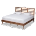 Baxton Studio Shiro Mid-Century Modern Ash Walnut Finished Wood King Size Platform Bed - Shiro-Ash Walnut-King