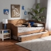 Baxton Studio Alya Classic Traditional Farmhouse Walnut Brown Finished Wood Full Size Daybed with Roll-Out Trundle Bed - MG0016-1-Walnut-Daybed-F/T