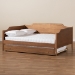 Baxton Studio Alya Classic Traditional Farmhouse Walnut Brown Finished Wood Full Size Daybed with Roll-Out Trundle Bed - MG0016-1-Walnut-Daybed-F/T