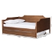 Baxton Studio Alya Classic Traditional Farmhouse Walnut Brown Finished Wood Full Size Daybed with Roll-Out Trundle Bed - MG0016-1-Walnut-Daybed-F/T