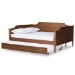 Baxton Studio Alya Classic Traditional Farmhouse Walnut Brown Finished Wood Full Size Daybed with Roll-Out Trundle Bed - MG0016-1-Walnut-Daybed-F/T