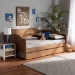 Baxton Studio Alya Classic Traditional Farmhouse Walnut Brown Finished Wood Full Size Daybed with Roll-Out Trundle Bed - MG0016-1-Walnut-Daybed-F/T