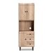 Baxton Studio Patterson Modern and Contemporary Oak Brown Finished 3-Drawer Kitchen Storage Cabinet - MH8696-Oak-Cabinet