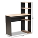Baxton Studio Callahan Modern and Contemporary Two-Tone Dark Grey and Oak Finished Wood Desk with Shelves - MHCT2031-Grey/Oak-Desk