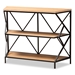 Baxton Studio Logan Modern Industrial Walnut Brown Finished Wood and Black Finished Metal 3-Tier Console Table