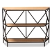 Baxton Studio Logan Modern Industrial Walnut Brown Finished Wood and Black Finished Metal 3-Tier Console Table - JY20A158-Natural/Black-Console