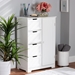 Baxton Studio Bauer Modern and Contemporary White Finished Wood 4-Drawer Bathroom Storage Cabinet - SR191194-White-Cabinet