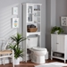 Baxton Studio Campbell Modern and Contemporary White Finished Wood Over the Toilet Bathroom Storage Cabinet - SR203099-White-Cabinet
