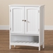 Baxton Studio Jaela Modern and Contemporary White Finished Wood 2-Door Bathroom Storage Cabinet - SR203101-White-Cabinet