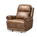 Baxton Studio Buckley Modern and Contemporary Light Brown Faux Leather Upholstered Recliner