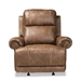 Baxton Studio Buckley Modern and Contemporary Light Brown Faux Leather Upholstered Recliner - 7075F31-Light Brown-Recliner