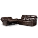 Baxton Studio Byron Modern and Contemporary Dark Brown Faux Leather Upholstered 2-Piece Reclining Living Room Set - RR7460-Dark Brown-2PC Living Room Set