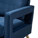 Baxton Studio Leland Glam and Luxe Navy Blue Velvet Fabric Upholstered and Gold Finished Armchair - TSF-6729-Navy Blue/Gold-CC