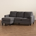 Baxton Studio Miles Modern and Contemporary Grey Fabric Upholstered Sectional Sofa with Left Facing Chaise - LSG941-1-Grey-LFC SF