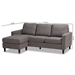 Baxton Studio Miles Modern and Contemporary Grey Fabric Upholstered Sectional Sofa with Left Facing Chaise - LSG941-1-Grey-LFC SF