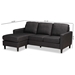Baxton Studio Miles Modern and Contemporary Charcoal Fabric Upholstered Sectional Sofa with Left Facing Chaise - LSG941-1-Charcoal-LFC SF