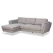 Baxton Studio Mirian Modern and Contemporary Grey Fabric Upholstered Sectional Sofa with Left Facing Chaise