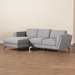 Baxton Studio Mirian Modern and Contemporary Grey Fabric Upholstered Sectional Sofa with Left Facing Chaise - LSG816L-Grey-LFC SF