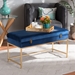 Baxton Studio Aliana Glam and Luxe Navy Blue Velvet Fabric Upholstered and Gold Finished Metal Large Storage Ottoman - JY19B-051L-Navy Blue Velvet/Gold-Otto
