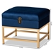 Baxton Studio Aliana Glam and Luxe Navy Blue Velvet Fabric Upholstered and Gold Finished Metal Small Storage Ottoman - JY19B-051S-Navy Blue Velvet/Gold-Otto