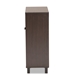 Baxton Studio Rossin Modern and Contemporary Dark Brown Finished Wood 2-Door Entryway Shoe Storage Cabinet with Bottom Shelf - ATSC1613-Modi Wenge-Shoe Cabinet