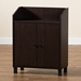 Baxton Studio Rossin Modern and Contemporary Dark Brown Finished Wood 2-Door Entryway Shoe Storage Cabinet with Top Shelf - ATSC1614-Modi Wenge-Shoe Cabinet