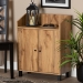 Baxton Studio Rossin Modern and Contemporary Oak Brown Finished Wood 2-Door Entryway Shoe Storage Cabinet with Top Shelf - ATSC1614-Wotan Oak-Shoe Cabinet