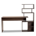 Baxton Studio Foster Modern and Contemporary Walnut Brown Finished Wood Storage Desk with Shelves - SESD8014WI-Columbia-Desk