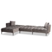 Baxton Studio Galena Contemporary Glam and Luxe Grey Velvet Fabric Upholstered and Black Finished Metal Sleeper Sectional Sofa with Left Facing Chaise - RDS-S0019L-Grey Velvet/Black-LFC