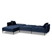 Baxton Studio Galena Contemporary Glam and Luxe Navy Blue Velvet Fabric Upholstered and Black Metal Sectional Sofa with Left Facing Chaise - RDS-S0019L-Navy Blue Velvet/Black-LFC