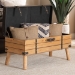 Baxton Studio Amena Rustic Transitional Dark Brown PU Leather Upholstered and Oak Finished Wood Large Storage Ottoman - DE03A-5282-Brown-Otto-Large