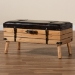Baxton Studio Amena Rustic Transitional Dark Brown PU Leather Upholstered and Oak Finished Wood Large Storage Ottoman - DE03A-5282-Brown-Otto-Large