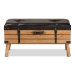 Baxton Studio Amena Rustic Transitional Dark Brown PU Leather Upholstered and Oak Finished Wood Large Storage Ottoman - DE03A-5282-Brown-Otto-Large