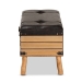Baxton Studio Amena Rustic Transitional Dark Brown PU Leather Upholstered and Oak Finished Wood Large Storage Ottoman - DE03A-5282-Brown-Otto-Large