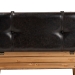 Baxton Studio Amena Rustic Transitional Dark Brown PU Leather Upholstered and Oak Finished Wood Large Storage Ottoman - DE03A-5282-Brown-Otto-Large