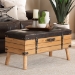 Baxton Studio Amena Rustic Transitional Dark Brown PU Leather Upholstered and Oak Finished Wood Large Storage Ottoman - DE03A-5282-Brown-Otto-Large