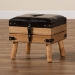Baxton Studio Amena Rustic Transitional Dark Brown PU Leather Upholstered and Oak Finished Wood Small Storage Ottoman - DE03A-5282-Brown-Otto-Small