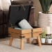 Baxton Studio Amena Rustic Transitional Dark Brown PU Leather Upholstered and Oak Finished Wood Small Storage Ottoman - DE03A-5282-Brown-Otto-Small