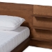 Baxton Studio Elina Modern and Contemporary Walnut Brown Finished Wood King Size Platform Storage Bed with Shelves - MG-0051-Ash Walnut-King