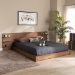 Baxton Studio Elina Modern and Contemporary Walnut Brown Finished Wood King Size Platform Storage Bed with Shelves - MG-0051-Ash Walnut-King