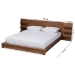 Baxton Studio Elina Modern and Contemporary Walnut Brown Finished Wood King Size Platform Storage Bed with Shelves - MG-0051-Ash Walnut-King