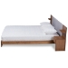 Baxton Studio Sami Modern and Contemporary Light Grey Fabric Upholstered and Walnut Brown Finished Wood Queen Size Platform Storage Bed with Built-In Nightstands - MG-0052-Light Grey/Ash Walnut-Queen