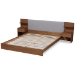 Baxton Studio Sami Modern and Contemporary Light Grey Fabric Upholstered and Walnut Brown Finished Wood Queen Size Platform Storage Bed with Built-In Nightstands - MG-0052-Light Grey/Ash Walnut-Queen