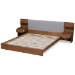 Baxton Studio Sami Modern and Contemporary Light Grey Fabric Upholstered and Walnut Brown Finished Wood Queen Size Platform Storage Bed with Built-In Nightstands - MG-0052-Light Grey/Ash Walnut-Queen
