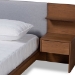Baxton Studio Sami Modern and Contemporary Light Grey Fabric Upholstered and Walnut Brown Finished Wood Queen Size Platform Storage Bed with Built-In Nightstands - MG-0052-Light Grey/Ash Walnut-Queen
