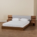 Baxton Studio Sami Modern and Contemporary Light Grey Fabric Upholstered and Walnut Brown Finished Wood Queen Size Platform Storage Bed with Built-In Nightstands - MG-0052-Light Grey/Ash Walnut-Queen