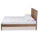 Baxton Studio Redmond Mid-Century Modern Walnut Brown Finished Wood and Synthetic Rattan Queen Size Platform Bed - MG-0021-4-Walnut-Queen
